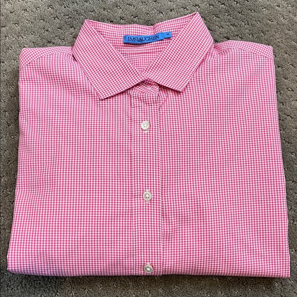 J. McLaughlin Women's Pink Gingham Button Down Casual  Shirt Size Medium - Picture 3 of 10